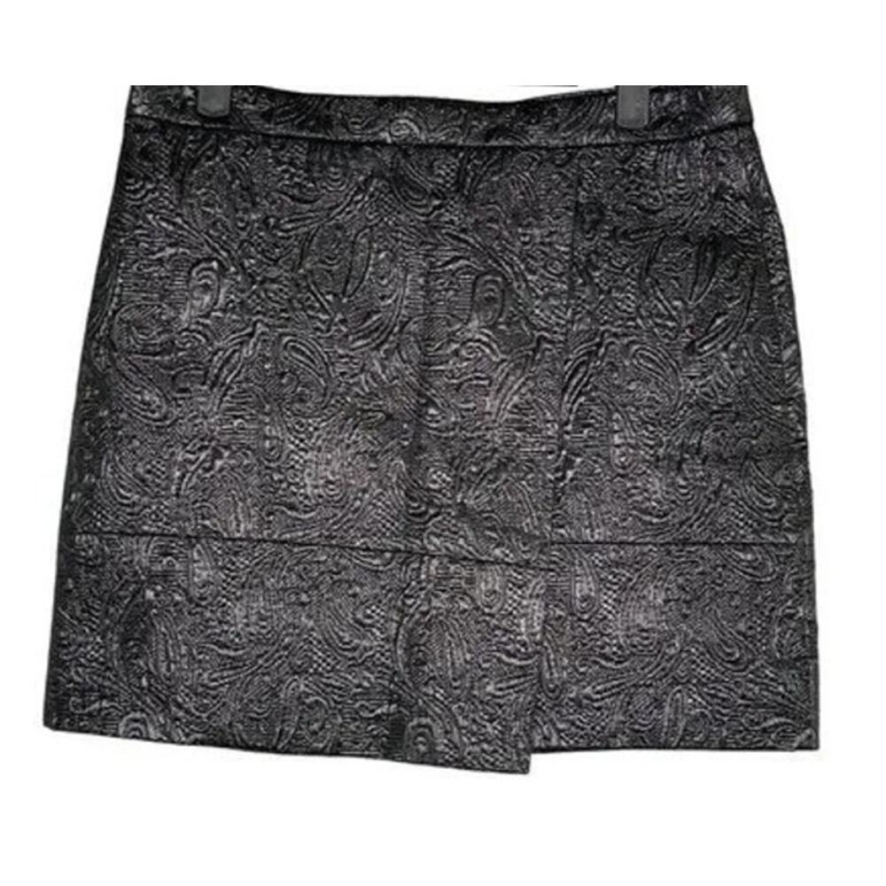 NWT J Crew Matelassé Origami Textured Metallic Lined Mini Skirt Zip Up 4 Grey - Picture 11 of 15